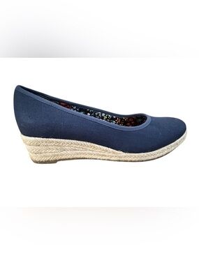 Lifestride Karma Espadrille Slip-on Wedges NWOB Navy size 7.5 M NWOB